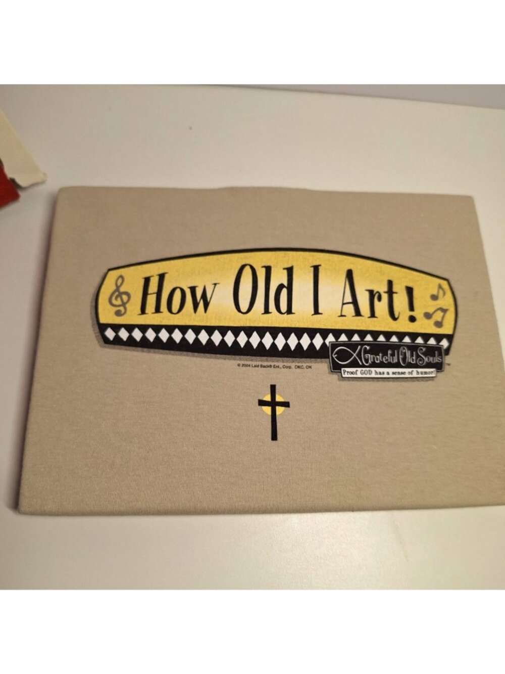 Grateful Old Souls How Old I Art Hymnal Large Tan T-Shirt Size L Christian - Picture 2 of 9